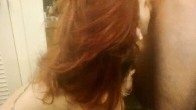 sexy redhead loves to suck cock