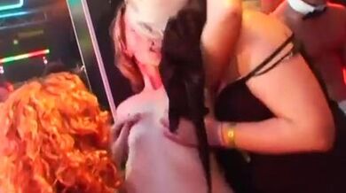 Hung strippers satisfy horny partying babes