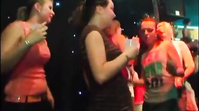 Hung strippers satisfy horny partying babes