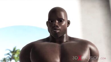 Super sexy girls get fucked by huge black cocks outdoor in a luxury villa