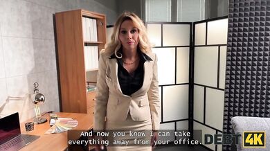 DEBT4k. Curvy chick fucked her money up and used her tits and pussy to solve it (Denis Marti)