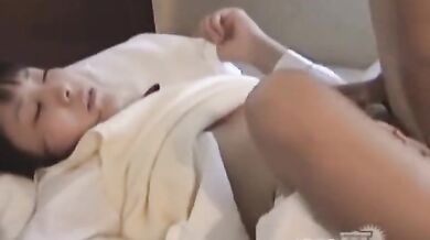 Japanese Teenage Cutie Takes On A Dildo And A Cock