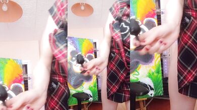 Melody.strips, plugs her fat ass and cums