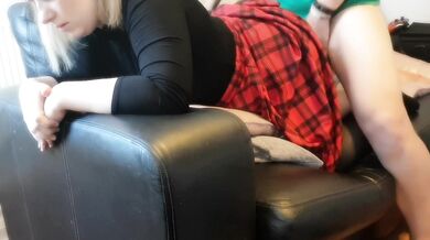 HD - Wife doggy style fuck to orgasm after distracting husband