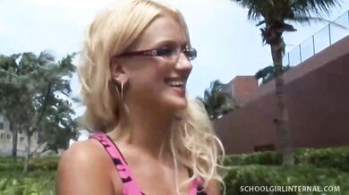 Leggy blond eschoolgirl gets sperm filled 01