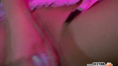 Naughty Blonde, Fucking Her Half-sister's Pussy With A Big Toy!