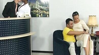 Muscular stallion is about to join into double penetration