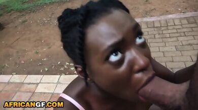 Bratty African Hottie POV Pussy Wrecked By White Boyfriend In The Park!