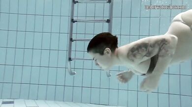 Chubby cutie underwater naked