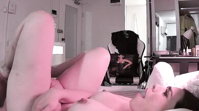 Kissing,blowjob,rimming as he pounds my ass from behind. Homemade couple curvy trans and muscle guy