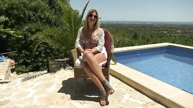 Hot blonde milf leidy de leon gives amazing outdoor handjob and blowjob to big dick - real amateur summer love part 2