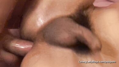 Innocent Asian ladyboy gets cumfaced