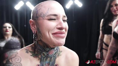 Titi Ramone Gets Feet Tattooed By Bunni Valentine And Fucked By Aspen Mischief And Kennedy