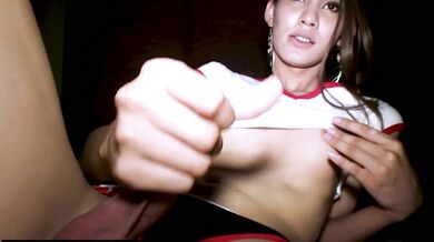 Asian shemale teen beauty Prem POV blowjob and anal fucked from behind