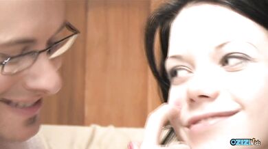 After chatting online cute teen hooks up with a stranger and sucks his big balls