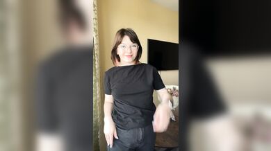 The cute brunette without underwear almost showed her boobs