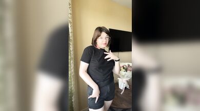 The cute brunette without underwear almost showed her boobs