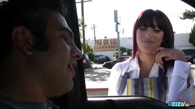 Taking a pounding from a guy who picked her up is what the brunette likes