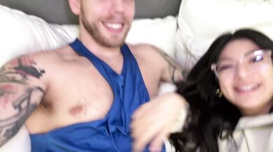 BIG TITTY roommate won't stop yapping so I put my dick in her mouth - Cami Strella x Steve Rickz