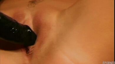 Blondie And Black Dildo