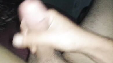 Wife walks in im jerking off but she finishes witha cumshot to the face