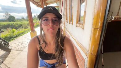 Beautiful Karolayn gives her tight pussy to the gardener. Creampie at the end.