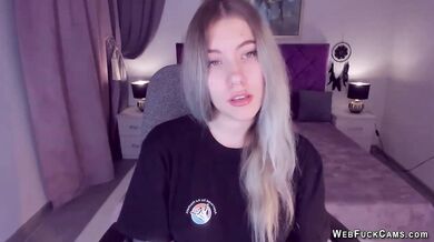 Big tits Ukrainian amateur teen SimaDark spreads pussy on webcam