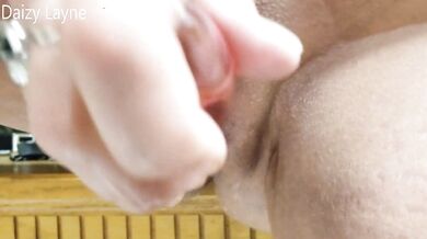 Milf Wife Fucks her Hott Pussy w/ Glass Dildo and Squirts