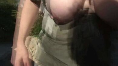 Big tits mom in law cheating sex outdoors