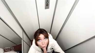 Slutty Babe Suck my Dick in Public Elevator - Quickie Blowjob Part 1