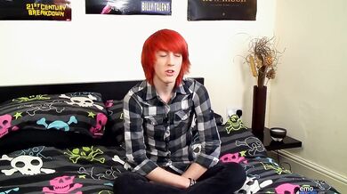 HOMO EMO - Alexander Daniels Flaunting And Stroking His Uncut Cock