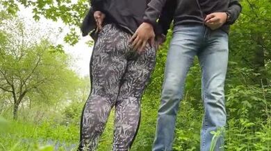 My MILF Mother-in-Law Teaches Me How to Pee Outdoors - Amateur Homemade Pissing Fun