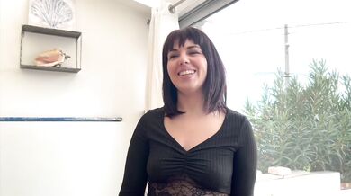 Brunette Girl, Called Ava, First Time In A Threesome