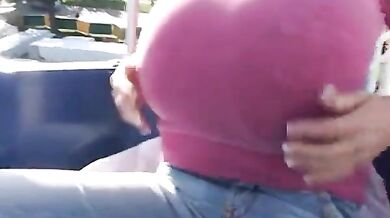 Milena Velba Huge Boobs On Display At A Carnival