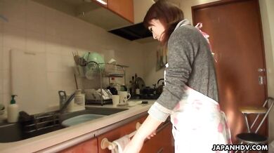 Japanese wife Eri Fujino is masturbating uncensored