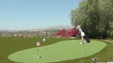 All Natural Big Boobs Blonde Skye Blue Goes Golfing And Fucks Herself Silly With A Dildo