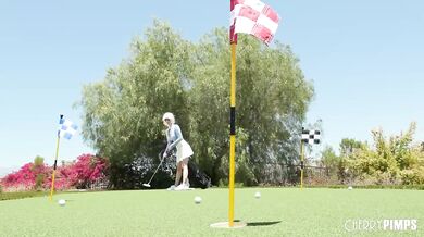 All Natural Big Boobs Blonde Skye Blue Goes Golfing And Fucks Herself Silly With A Dildo