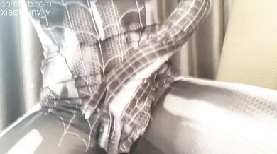 Spider costume, toy masturbation to orgasm