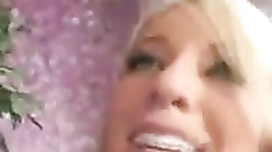 beautiful blonde samples BBC in her pussy while she's filmed