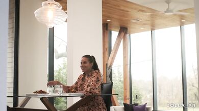 My hot Latina therapist invited me to her place for a romantic dinner date