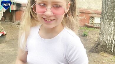 I met a schoolgirl on the street. I took her to the porch and fucked her, and she squirted all over