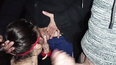 AMATEUR DOGGING ITALY - SLUTTY WIFE SUCKS COCKS ON THE STREET IN FRONT OF HER CUCKOLD HUSBAND