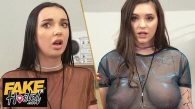 Fake Hostel - Big Busty THICK AND CURVY brunette Party Girls just want to have fun