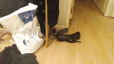 Mature tranny showing his Boobs wanking her cock ,Getting changed v quirky