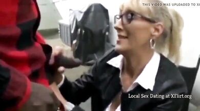 Very Busty and Naughty MILF Enjoying Her First BBC Outside