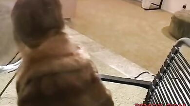 Nasty maid got a huge dink up her tight pussy