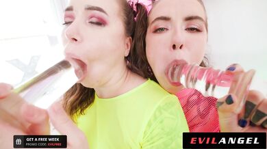 EDEN IVY & MONIKA WILD Gape, Fart & Prolapse With MASSIVE Anal Dildos - Evil Angel
