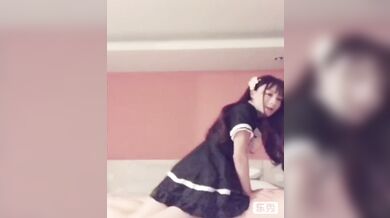 Sissy ladyboy maid is very active and fucking a masked fag in the ass