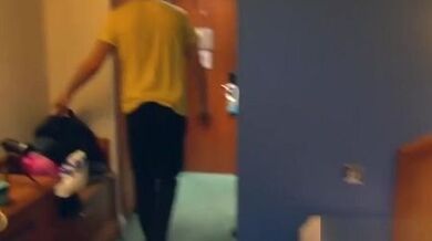 Fun real couple are filmed at the hotel