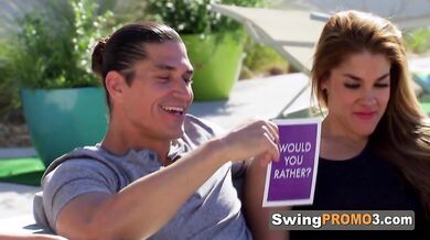 Pool Party With Swingers Gets Too Hot At The Swinger Mansion After Amateur Couples Start Fucking.